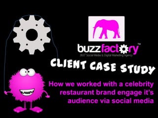 How we worked with a celebrity
  restaurant brand engage it’s
    audience via social media
 