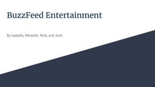 BuzzFeed Entertainment
By Isabella, Meredith, Nick, and Josh
 