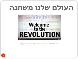 העולם שלנו משתנה http://www.youtube.com/watch?v=1-lkLvVBNNc 