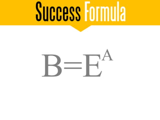 Success Formula
          A
 B=E
 