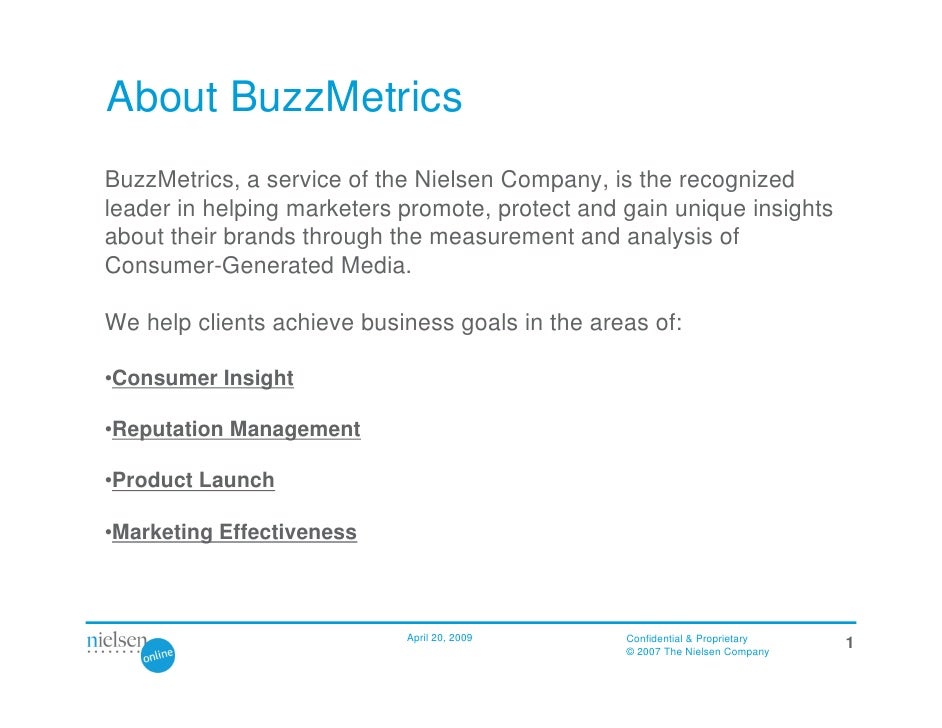 Buzzmetrics Introduction To