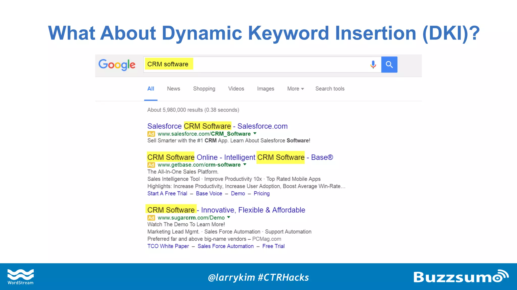 What About Dynamic Keyword Insertion (DKI)?
@larrykim #CTRHacks
 