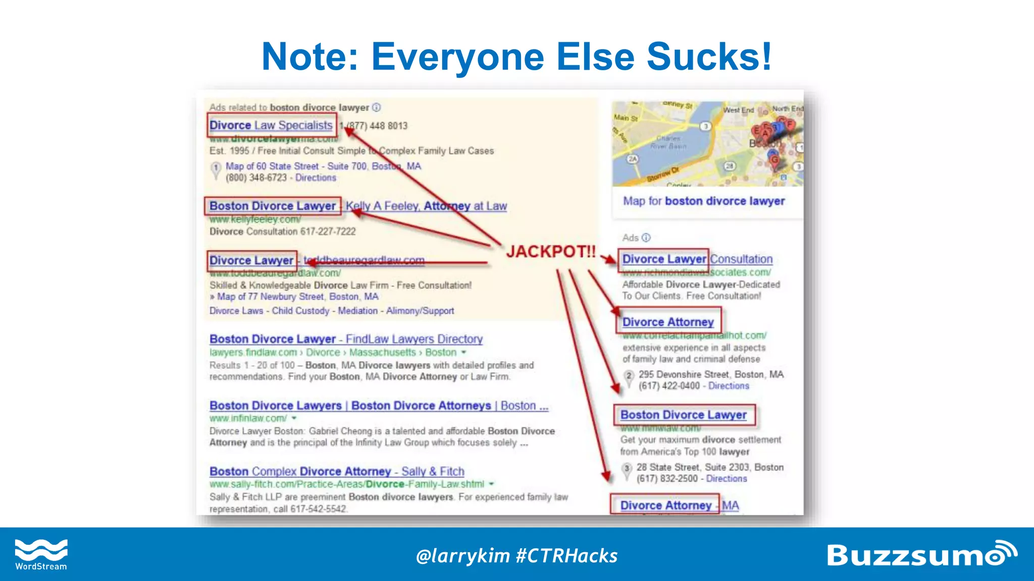 Note: Everyone Else Sucks!
@larrykim #CTRHacks
 
