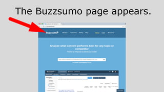 The Buzzsumo page appears.
 