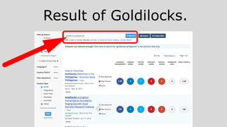 Result of Goldilocks.
 