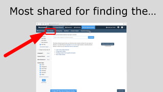 Most shared for finding the…
 