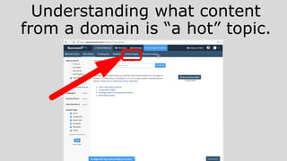 Understanding what content
from a domain is “a hot” topic.
 