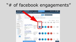 “# of facebook engagements”
 