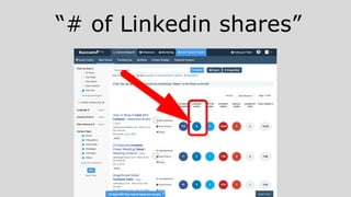 “# of Linkedin shares”
 