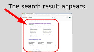 The search result appears.
 