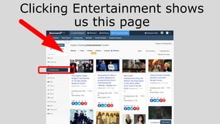 Clicking Entertainment shows
us this page
 