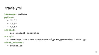 Wordbuzz Python Buzzword poem generator in Python | PDF