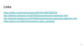Wordbuzz Python Buzzword poem generator in Python | PDF