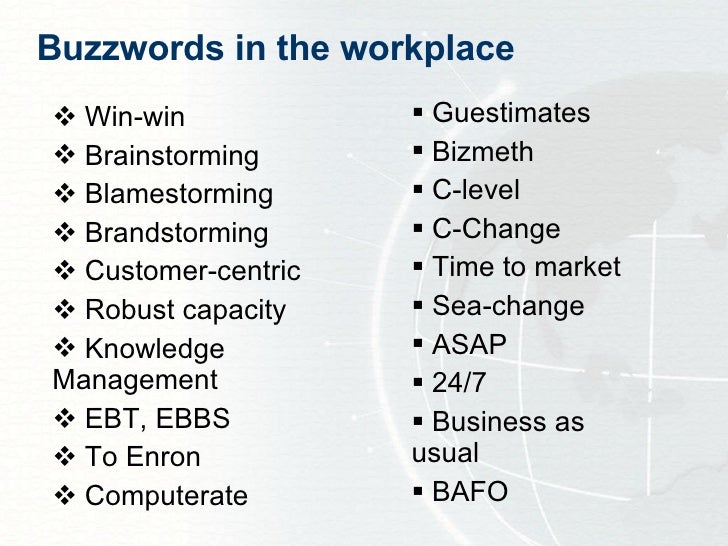 Buzzwords in the workplace Winwin