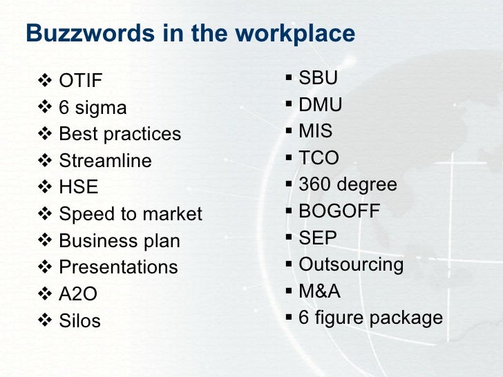 Buzzwords in the workplace Winwin