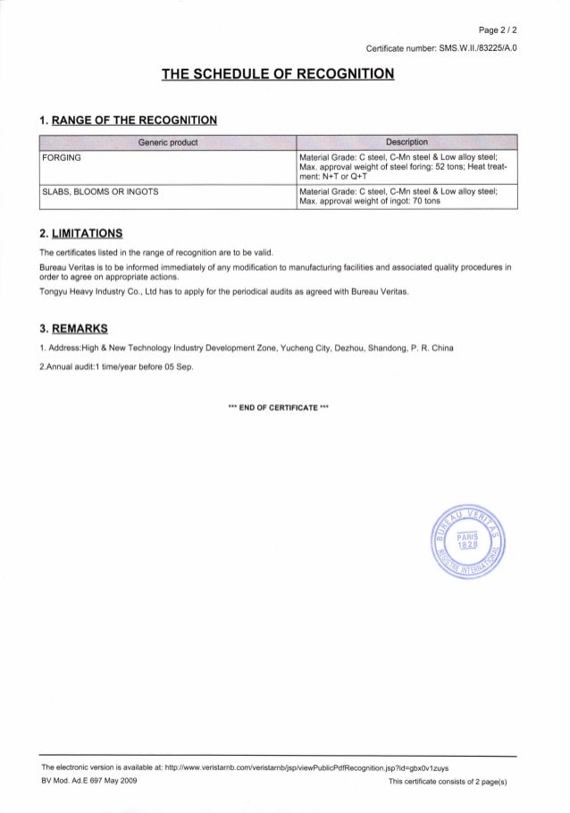 France Bv Certificate