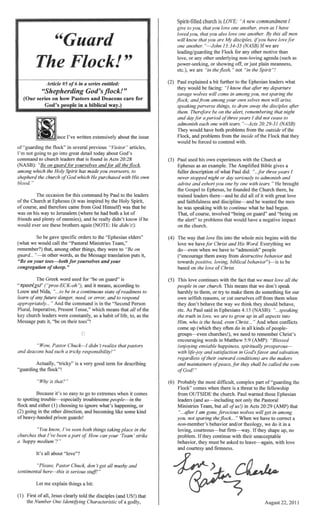 series on how Pastors and Deacons care for
God's in a biblical
was mS1Dm:~d
and therefore came from God was that he
his he had both a lot of
and
"EiPht~SIaln elders"
it,
rea~amfess to
c011st,mtJly as a habit
is a very term for de~icrjlbiIlg
"love"?
in the
How can your 'Team' strike
all
admonish each one
would have both nrclhlt"m«
and from the
be contend with.
Paul used his own eXl,ertences
fuller deslcnptIon
love fits into the whole mix
and His
This love continues with the fact that we must
church. This means we don't
make them do smnettnnlg
own selfish reasons, or cut ourselves off from them
don't behave the way we should
etc. As Paul said in EpheEaarls
the
m~ ~
Flock" comes when there is a threat to the tplllnu.r.;:n1In
from OUTSIDE the church. Paul warned those tpneSlan
the Pastoral
20:29
you, not
non-member's behavior and/or ;n"""I£~cnf
courteous-but Hrrn--W::-IV
continue with their un:acc:ep1tabte
must be asked to leave---a.~aln.
 