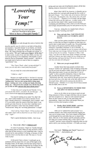 Baptist Visitor, 2011