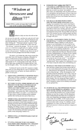 Baptist Visitor, 2011