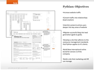 Pythian: ObjectivesIncrease website traffic 