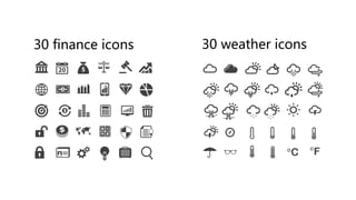 30 finance icons 30 weather icons
 
