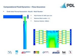  Mach Number for 100% open case.
 Maximum Mach number ≈ 1.1
 Maximum Velocity ≈ 300m/s
Computational Fluid Dynamics – Flow Assurance
FS 90756
 Choke Valve Thermal Assessment – Results – Mach Number:
 