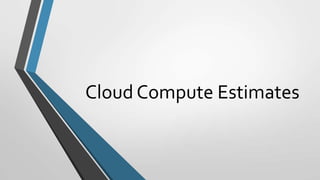 Cloud Compute Estimates
 