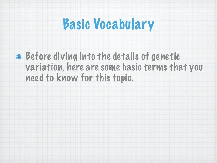 4 Genetics: Sources of Genetic Variation