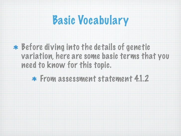 4 Genetics: Sources of Genetic Variation