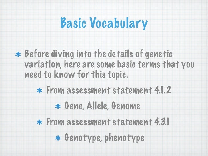 4 Genetics: Sources of Genetic Variation