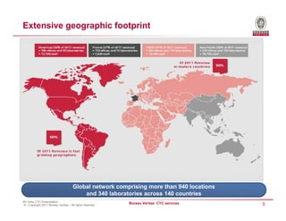 Extensive geographic footprint




                                      Global network comprising more than 940 locations
                                          and 340 laboratories across 140 countries
BV India CTC Presentation
© - Copyright 2011 Bureau Veritas – All rights reserved
                                                          Bureau Veritas CTC services     5
 