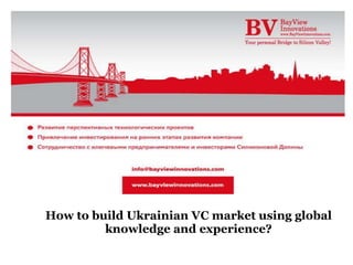 How to build Ukrainian VC market using global knowledge and experience? « 