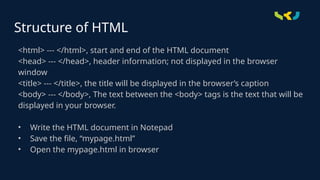 HTML FRONT END BASIC DEVELOPMENT AND CODES | PPTX