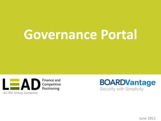 Governance Portal June 2011 