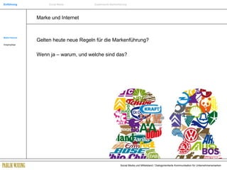 Marke und Internet Gelten heute neue Regeln für die Markenführung?  Wenn ja – warum, und welche sind das? Marke+Internet Ausgangslage Einführung Social Media Systemische Markenführung 