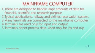 Mainframe Computer Reservation B Voc Sem1-Session 1-Introduction to Computers | PPSX