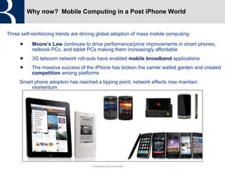 Three self-reinforcing trends are driving global adoption of mass mobile computing:<br />Moore’s Law continues to drive pe...
