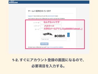1-2. すぐにアカウント登録の画面になるので、 
必要項目を入力する。 
 