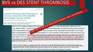 BVS vs DES STENT THROMBOSIS
 