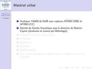 nalement assez proches 
Mains-bras (m/s2) 2.5 5 
Corps complet (m/s2) 0.5 1.15 
4 Besoin de toucher du doigt la variabilite des resultats 
5 Pas une demonstration, juste un temoignage 
 