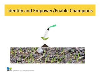 Copyright © 2013 Big Visible Solutions
IdenGfy	
  and	
  Empower/Enable	
  Champions	
  
 