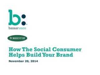 How The Social Consumer 
Helps Build Your Brand 
November 20, 2014 
 