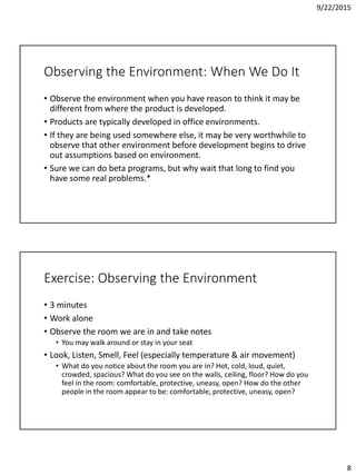 Observe Wait Listen Handout.pdf Observation: The Key to a Great User Experience | PDF