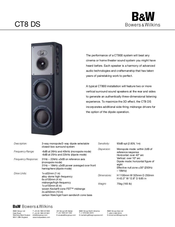 Bw Ct8 Ds Fiche Produit Bw Ct8 Ds Fiche Produit