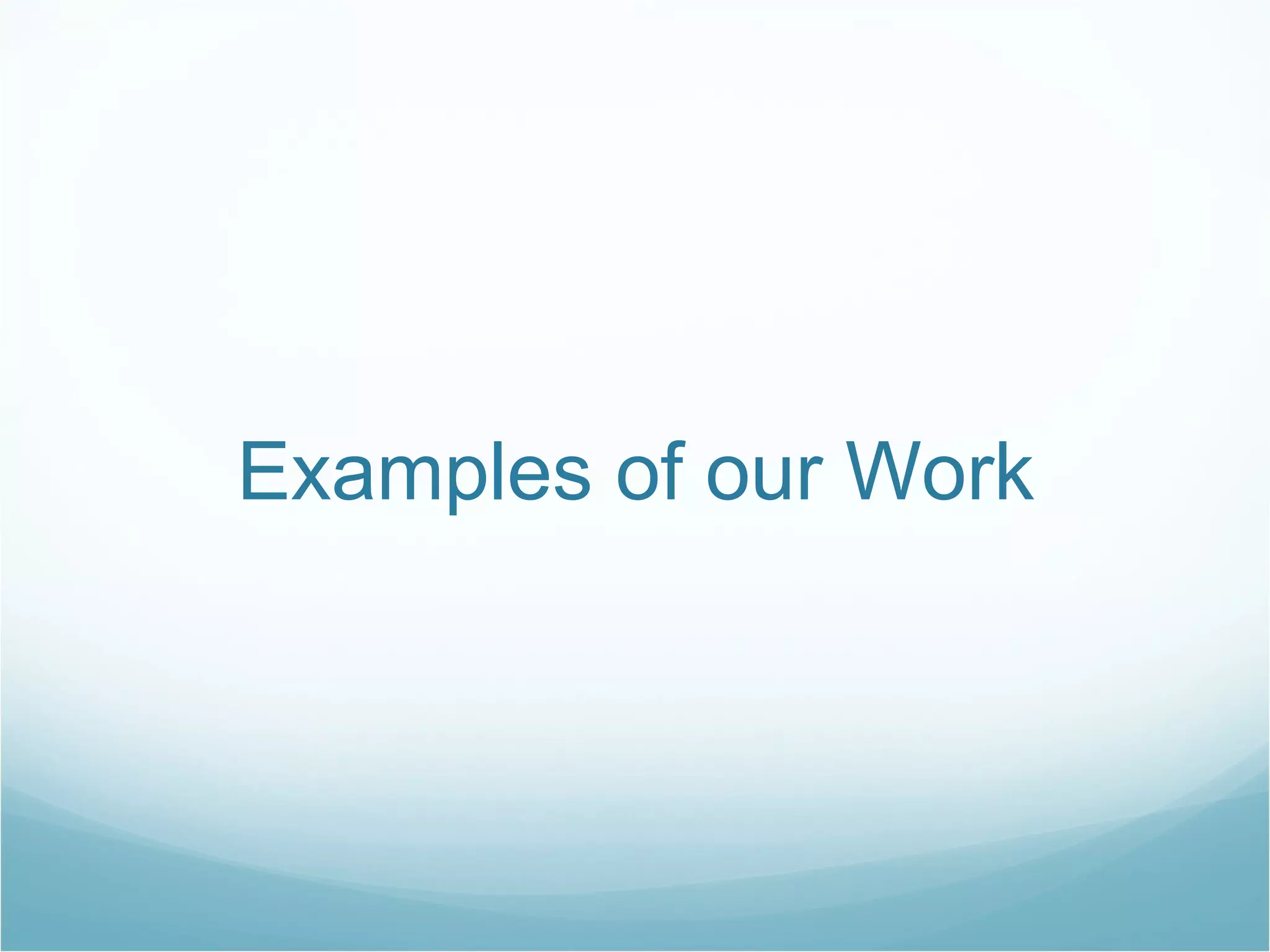 Examples of our Work 