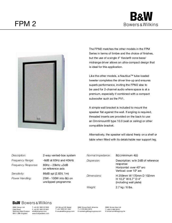 b&w fpm2