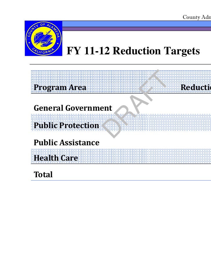 Alameda County Budget Workgroup May 16, 2011