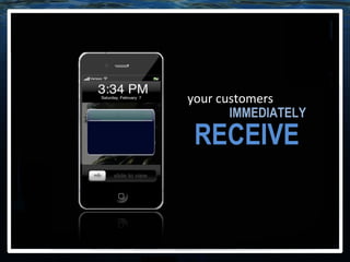 IMMEDIATELY your customers RECEIVE 