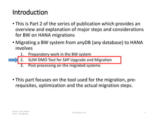BW Migration to HANA Part 2 - SUM DMO Tool for SAP Upgrade & Migration ...