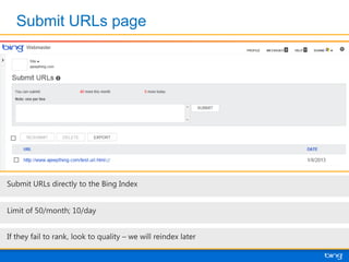 Bing Webmaster Tools Overview